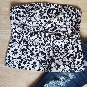 Strapless Floral Ann Taylor Top